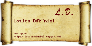 Lotits Dániel névjegykártya